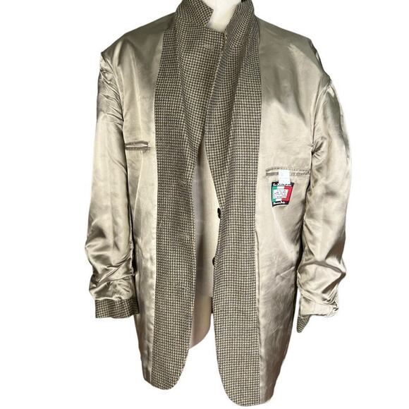 Lana Moda Fine Italian Fabric 3-Button Tweed Blazer Jacket Silk Wool Size 41 R - Picture 9 of 11